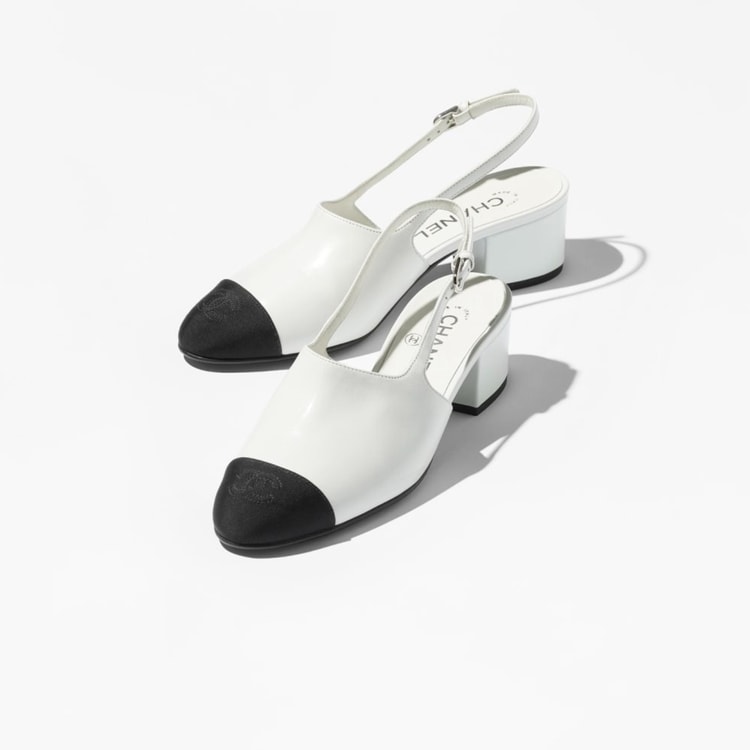 Chanel Slingbacks White/Black For Women G46279-B19546-NAEET