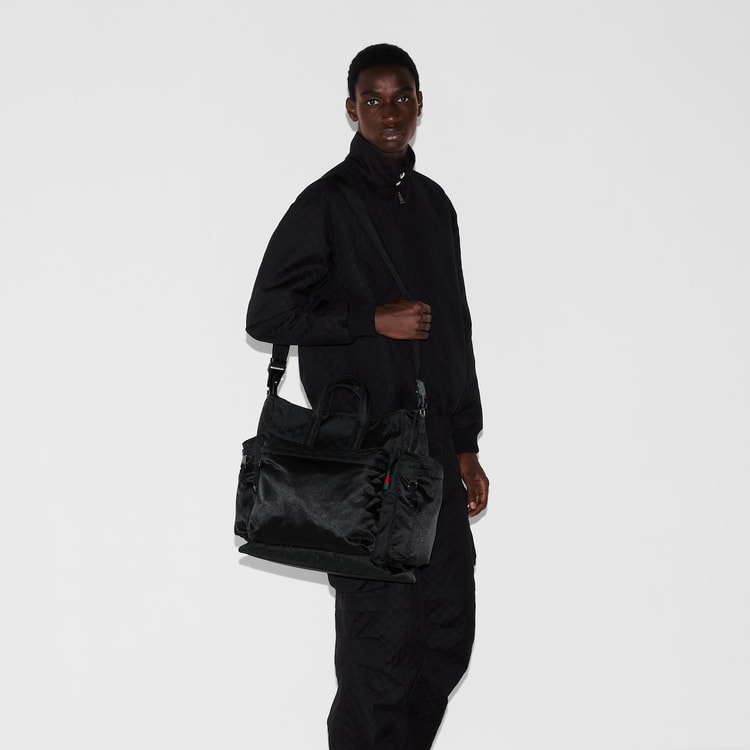 Gucci Large GG Tote Bag Black For Men 15in/38cm ‎‎818962 FAEEE 1062