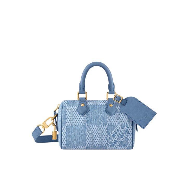 Louis Vuitton Speedy 18 Bandoulière Bags Blue For Men 18cm/7.1in - N00208