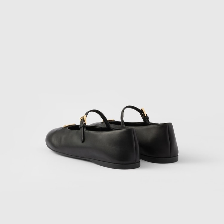 Prada Leather Ballerinas Black For Women 1F793N_038_F0002_F_005