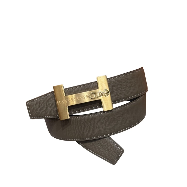 Hermès “H-Zip” 38mm Reversible Belt Taupe &amp; Black