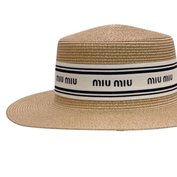 Miu Miu Straw Hat In Raffia Brown For Women 57cm/22.4in