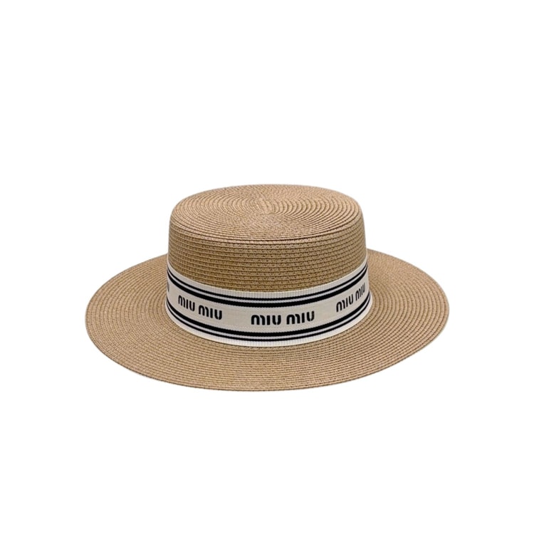 Miu Miu Straw Hat In Raffia Brown For Women 57cm/22.4in