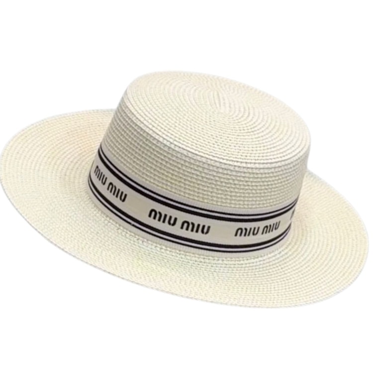 Miu Miu Straw Hat In Raffia White For Women 57cm/22.4in