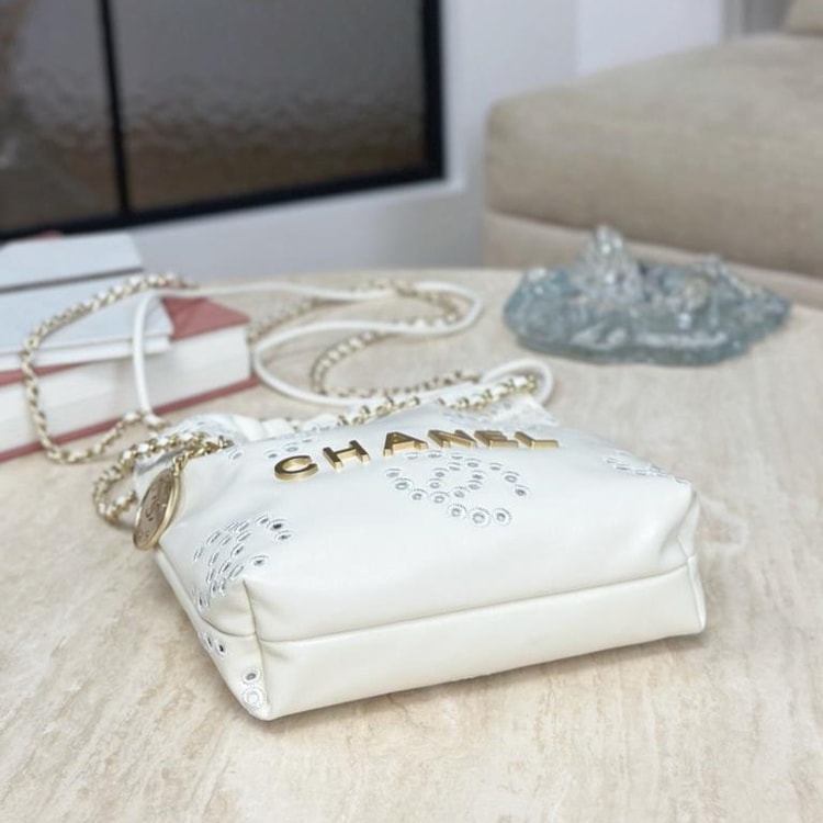 [True-to-ORIGINAL] Chanel 22 Mini Handbag White 7.5in/19cm For Women AS3980-B19648-10601