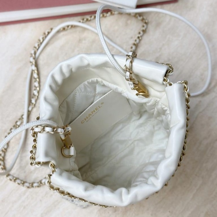 [True-to-ORIGINAL] Chanel 22 Mini Handbag White 7.5in/19cm For Women AS3980-B19648-10601