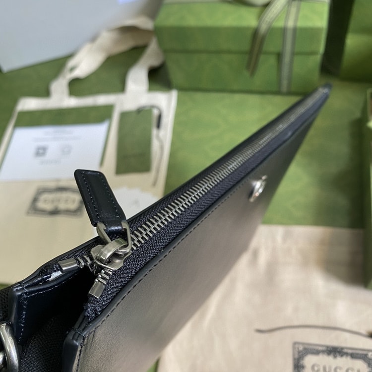 Gucci Marmont Pouch Black GG 475317 DJ20T 1000