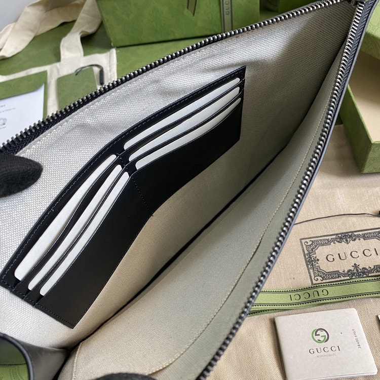 Gucci Marmont Pouch Black GG 475317 DJ20T 1000