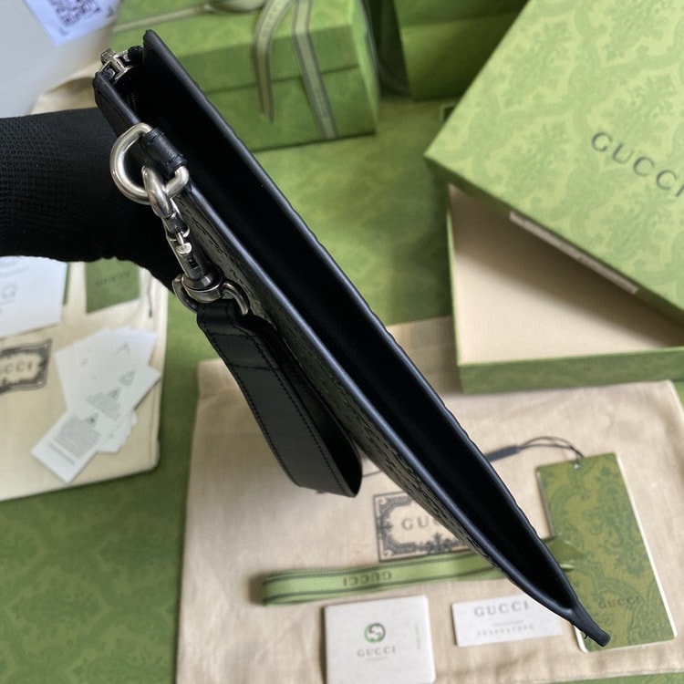 Gucci GG Embossed Pouch Black GG Embossed