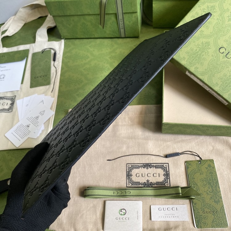 Gucci GG Embossed Pouch Black GG Embossed