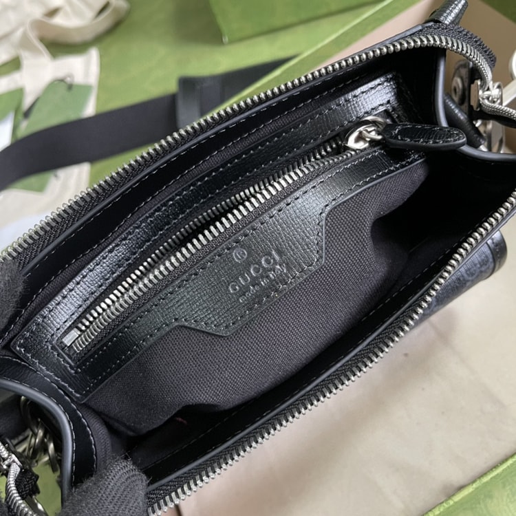 Gucci Messenger Bag With Interlocking G Black Supreme Canvas 674164 92THN 1000