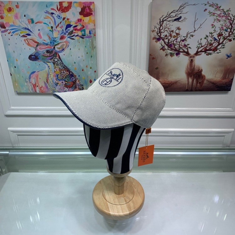 Hermes Davis H Primavera Cap Grey Hermes Cap