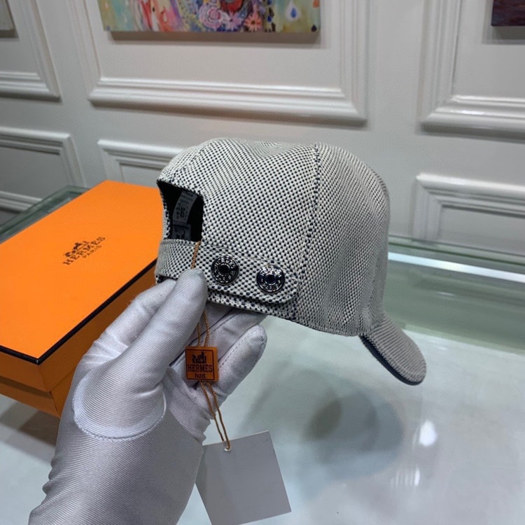Hermes Davis H Primavera Cap Grey Hermes Cap