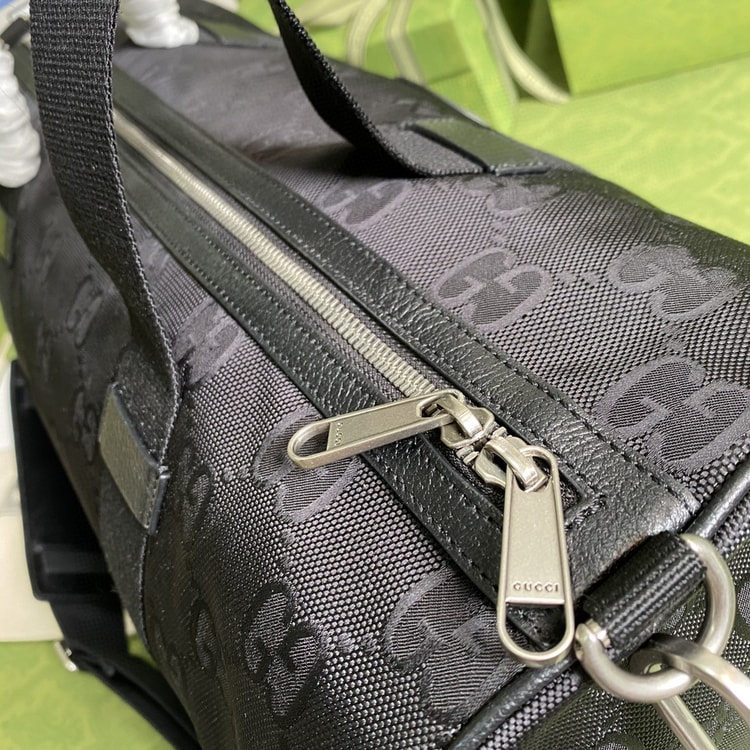 Gucci Off The Grid Duffle Bag Black GG Nylon 658632 H9HVN 1000