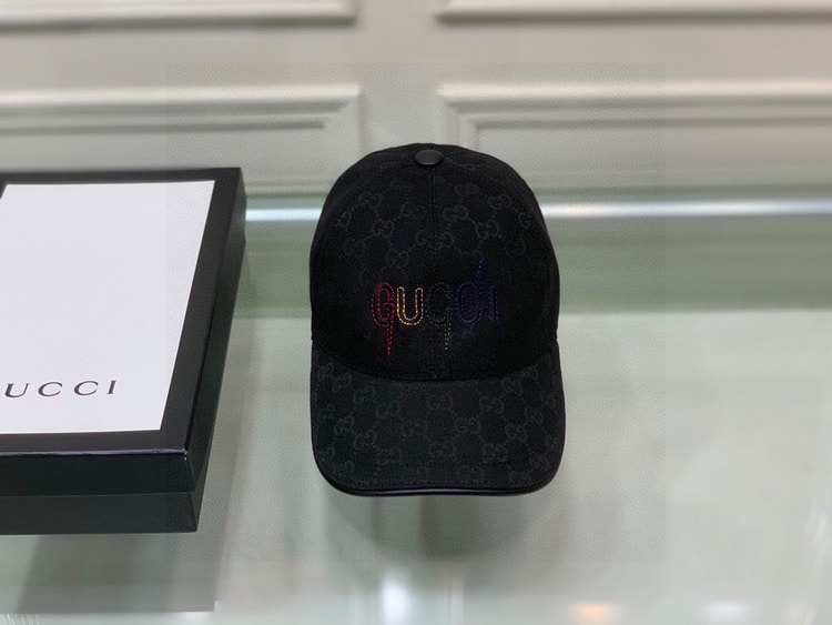 Gucci Canvas Baseball Hat Black GG Hat