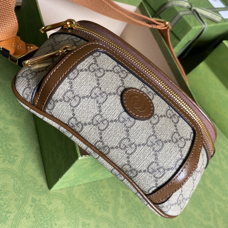 Gucci Belt Bag With Interlocking G Beige And Ebony 682933 92THG 8563