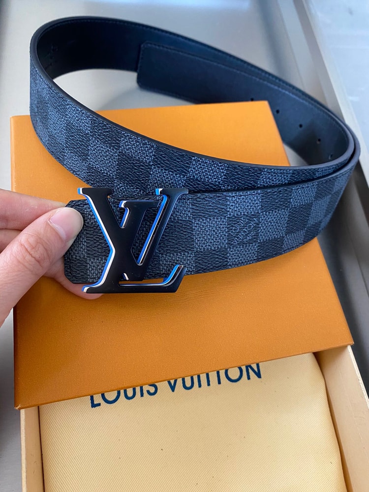 Louis Vuitton Initiales Reversible LV Belt Damier Graphite with Black Toned Hardware LV Women Belt