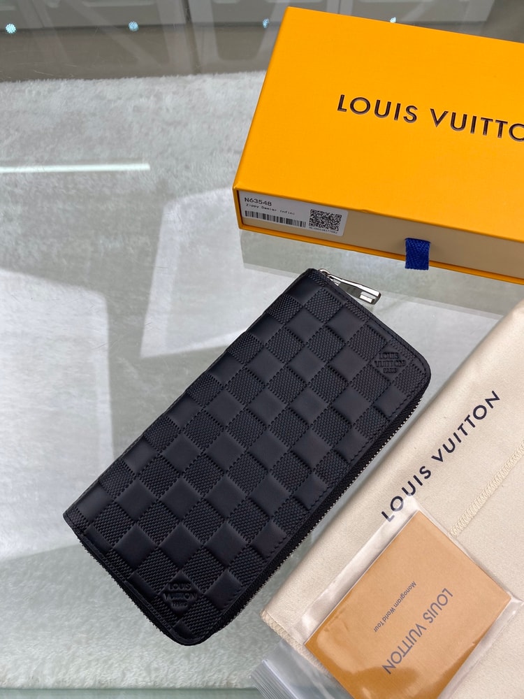 Louis Vuitton Zippy Wallet Vertical Damier Infini For Men, Men's Wallet 7.9in/20cm LV N63548