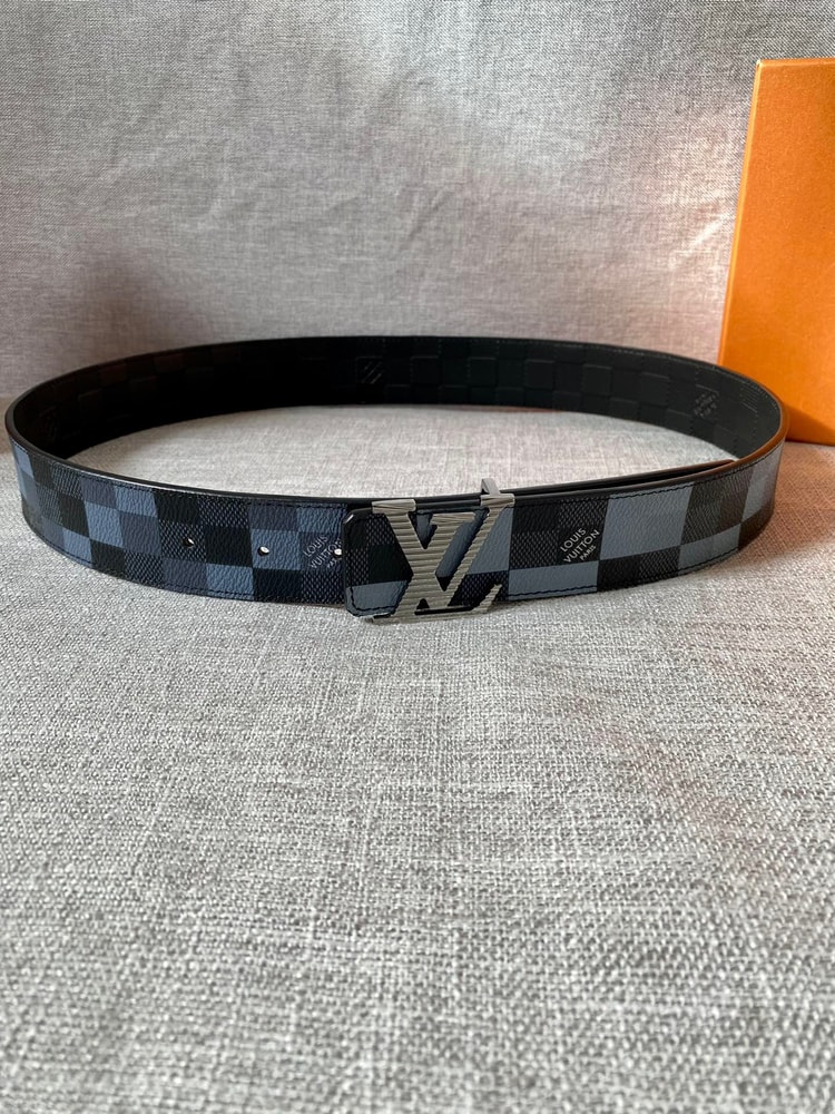 Louis Vuitton Initiales Reversible LV Belt Damier Graphite Giant Blue LV Women Belt