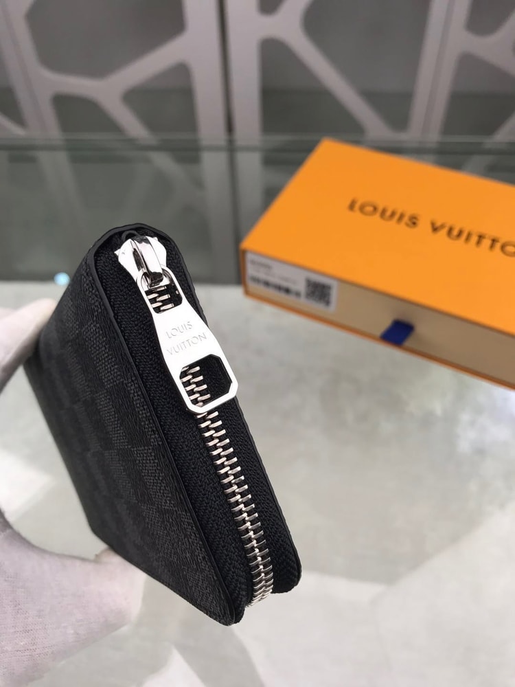 Louis Vuitton Zippy Wallet Vertical Damier Graphite Canvas For Men, Men's Wallet 7.9in/20cm LV N63095