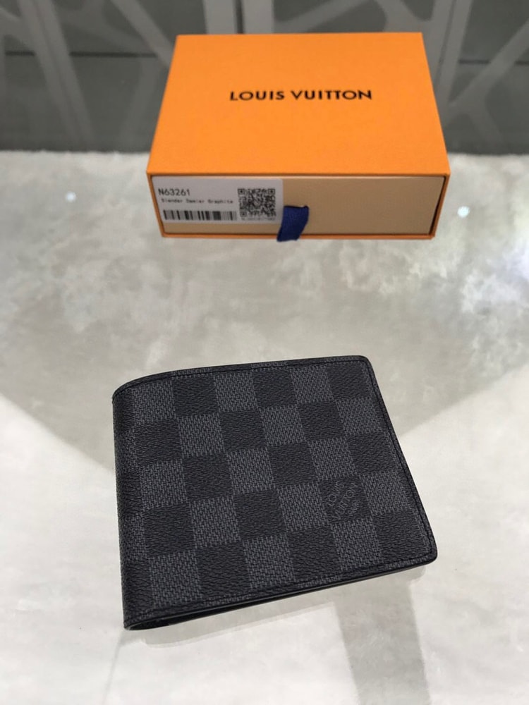 Louis Vuitton Slender Wallet Damier Graphite Canvas For Men, Men's Wallet 4.3in/11cm LV N63261