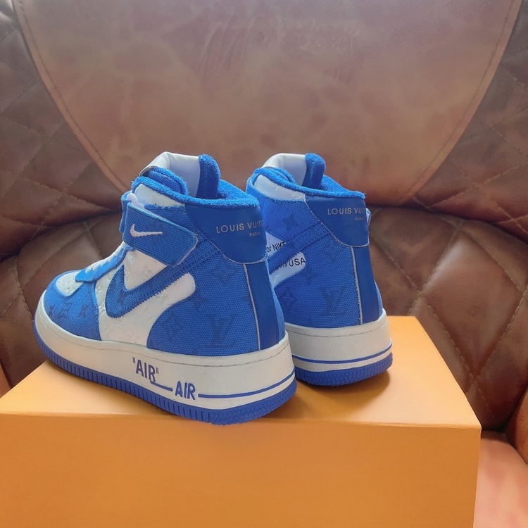Louis Vuitton And Nike “Air Force 1” By Virgil Abloh White/Blue For Men, Men’s Shoes