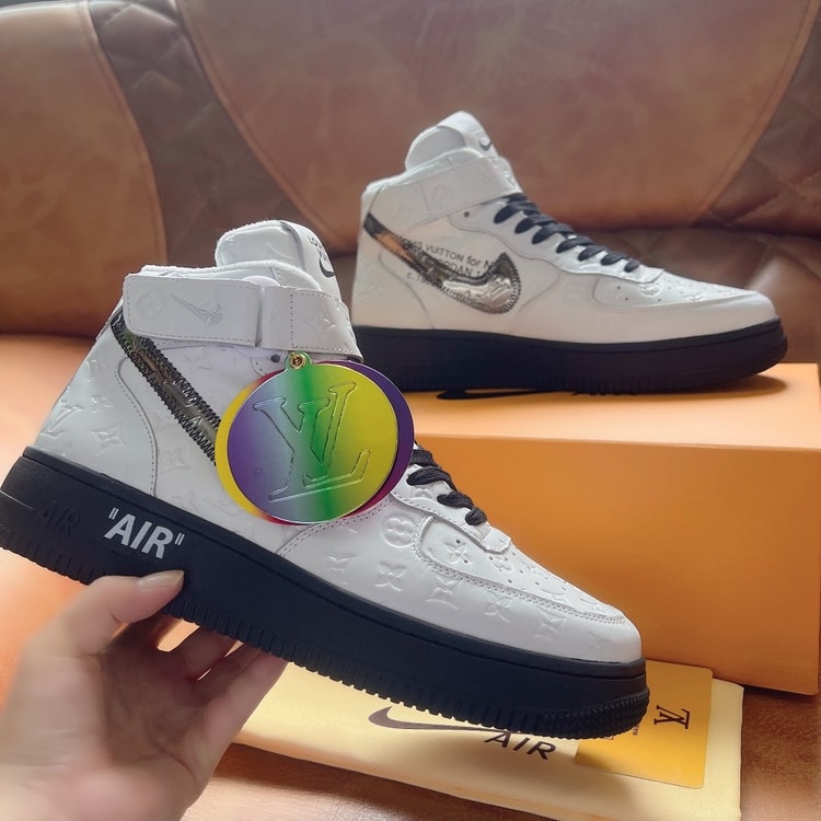 Louis Vuitton And Nike “Air Force 1” By Virgil Abloh White/Black For Men, Men’s Shoes