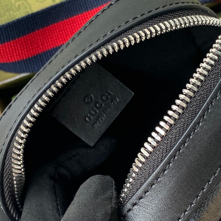 Gucci GG Messenger Bag Black/Grey GG Supreme Canvas A Material With Low Environmental Impact With Black 682357 K5RLN 1095