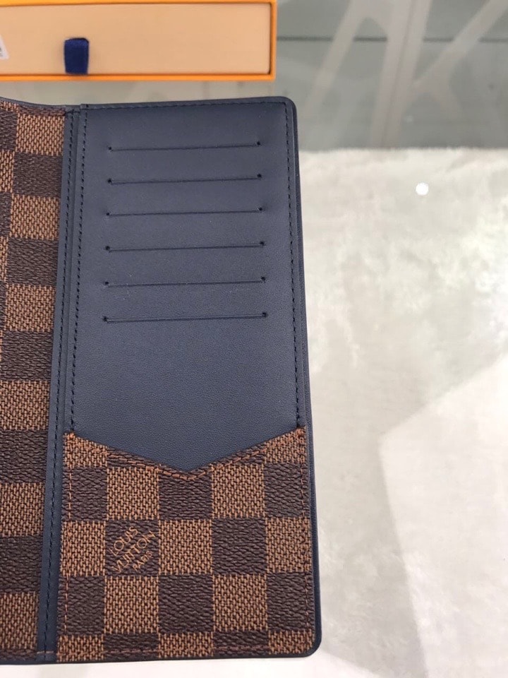 Louis Vuitton Brazza Wallet Damier Ebene Canvas For Men, Men's Wallet 7.5in/19cm LV