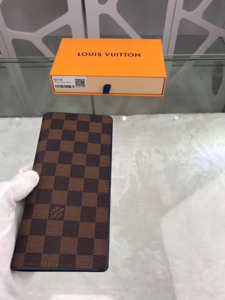 Louis Vuitton Brazza Wallet Damier Ebene Canvas For Men, Men's Wallet 7.5in/19cm LV