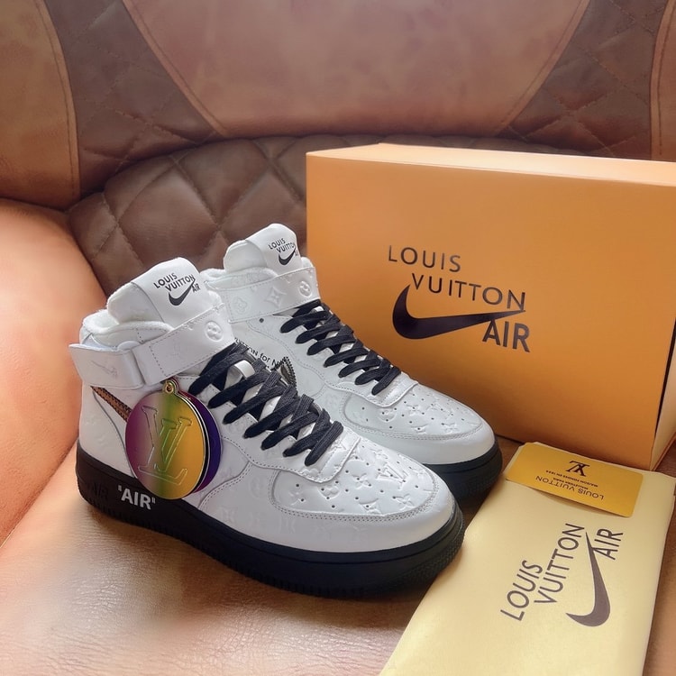 Louis Vuitton And Nike “Air Force 1” By Virgil Abloh White/Black For Men, Men’s Shoes