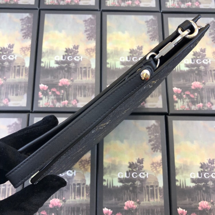 Gucci Tiger Print Pouch Light Grey Black For Men, Men’s Pouch 12in/31cm GG