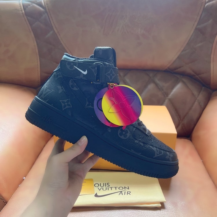 Louis Vuitton And Nike “Air Force 1” By Virgil Abloh Full Black For Men, Men’s Shoes