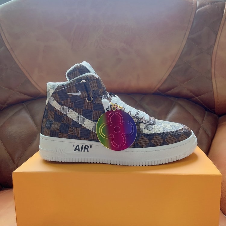 Louis Vuitton And Nike “Air Force 1” By Virgil Abloh Caro White/Brown For Men, Men’s Shoes