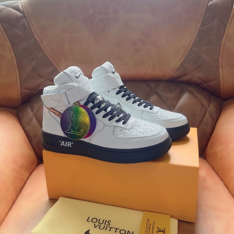 Louis Vuitton And Nike “Air Force 1” By Virgil Abloh White/Black For Men, Men’s Shoes