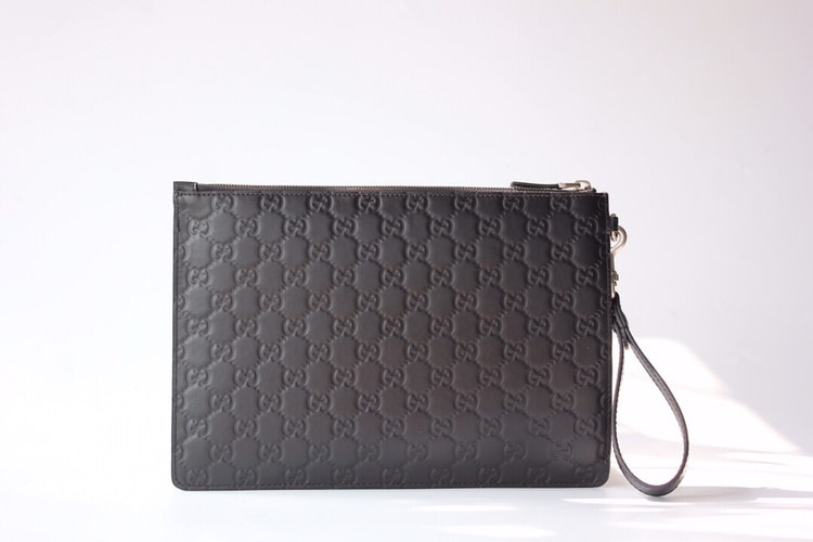 Gucci Microguccissima Pouch Black For Men, Men's Pouch 12in/31cm GG