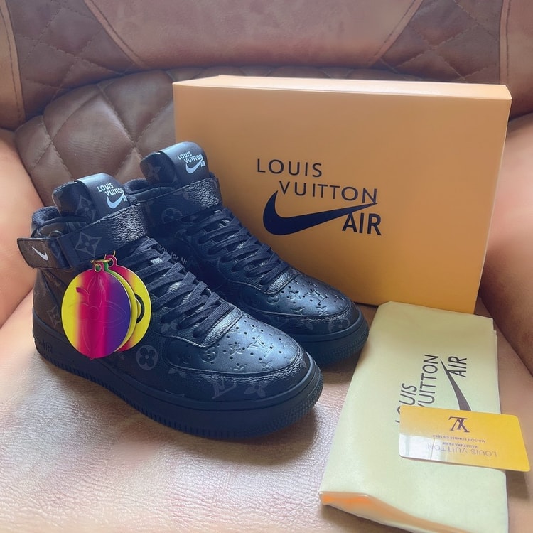 Louis Vuitton And Nike “Air Force 1” By Virgil Abloh Full Black For Men, Men’s Shoes