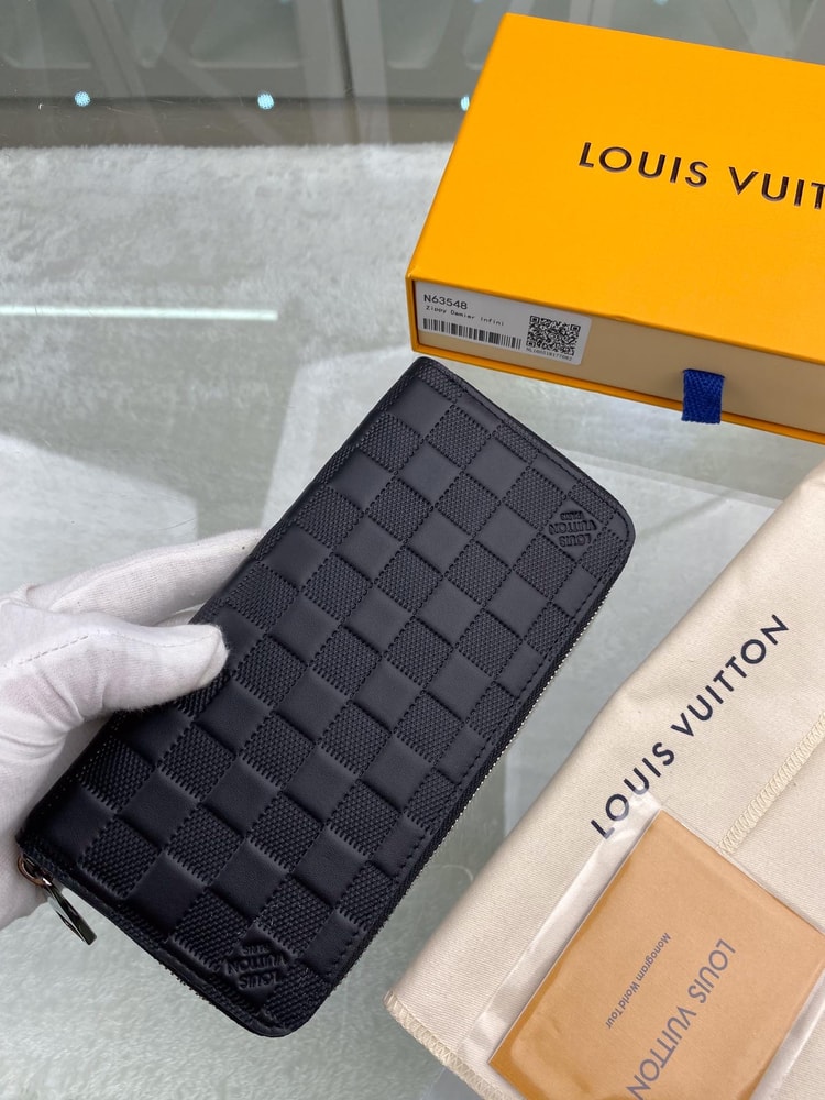 Louis Vuitton Zippy Wallet Vertical Damier Infini For Men, Men's Wallet 7.9in/20cm LV N63548