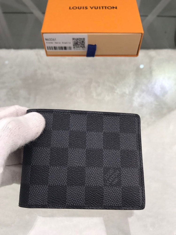 Louis Vuitton Slender Wallet Damier Graphite Canvas For Men, Men's Wallet 4.3in/11cm LV N63261