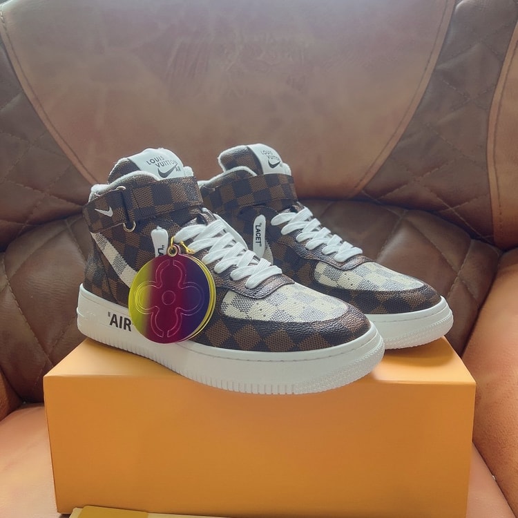 Louis Vuitton And Nike “Air Force 1” By Virgil Abloh Caro White/Brown For Men, Men’s Shoes
