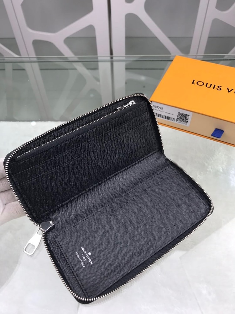 Louis Vuitton Zippy Wallet Vertical Damier Graphite Canvas For Men, Men's Wallet 7.9in/20cm LV N63095