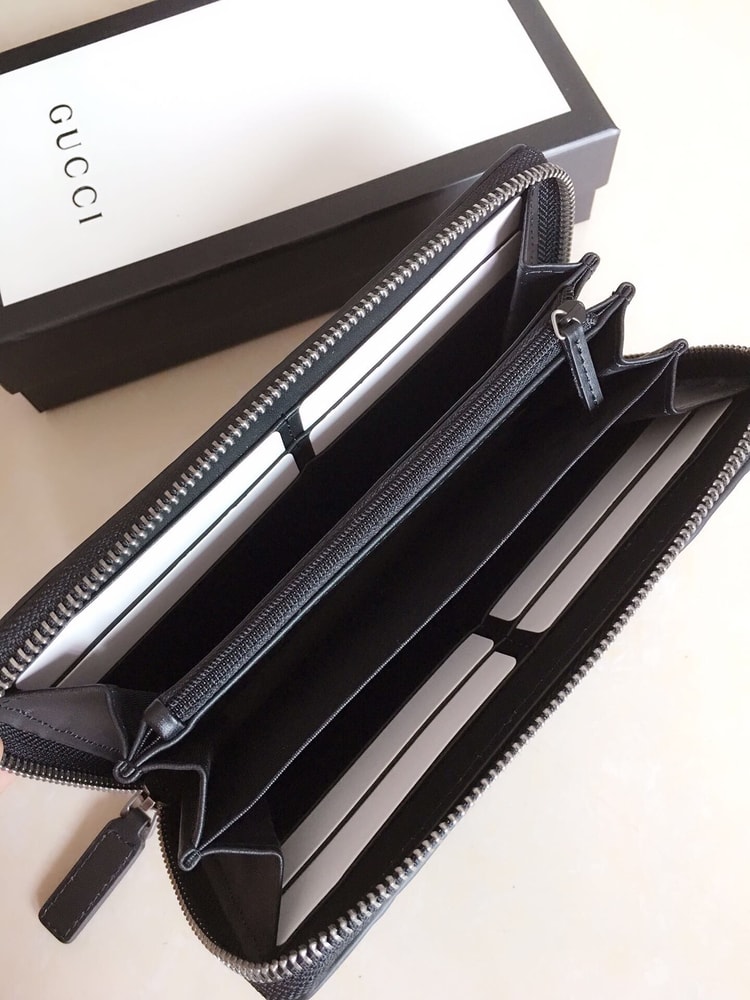 Gucci Ophidia GG Zip Around Wallet Beige With Red and Dark Blue Stripes With Silver Hardware For Men 8in/19cm GG