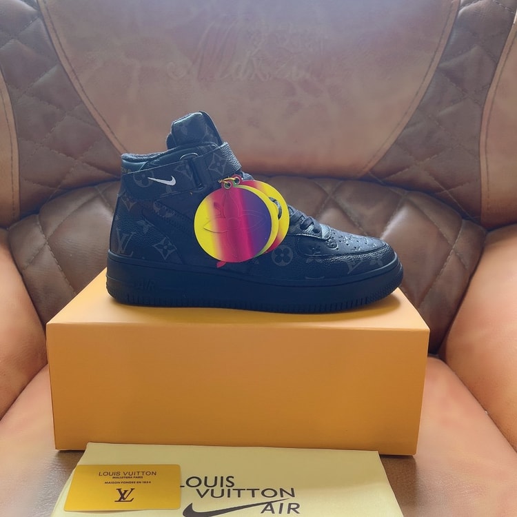 Louis Vuitton And Nike “Air Force 1” By Virgil Abloh Full Black For Men, Men’s Shoes