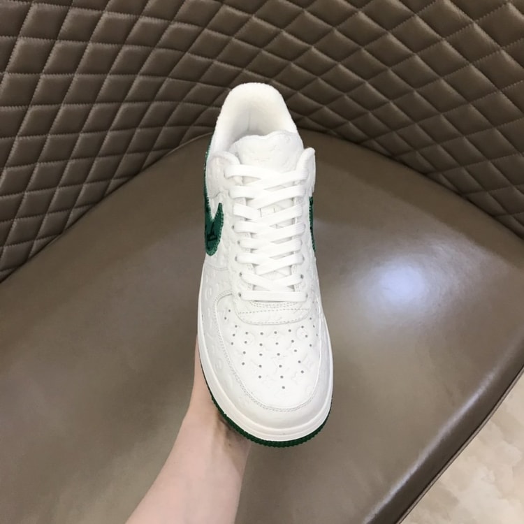 Louis Vuitton And Nike “Air Force 1” By Virgil Abloh White-Green For Men, Men's Shoes