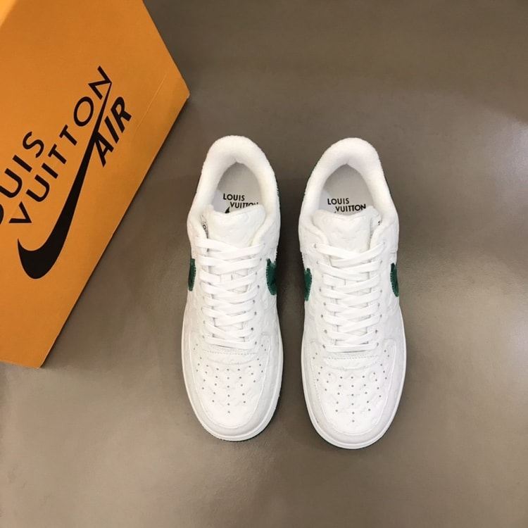 Louis Vuitton And Nike “Air Force 1” By Virgil Abloh White-Green For Men, Men's Shoes