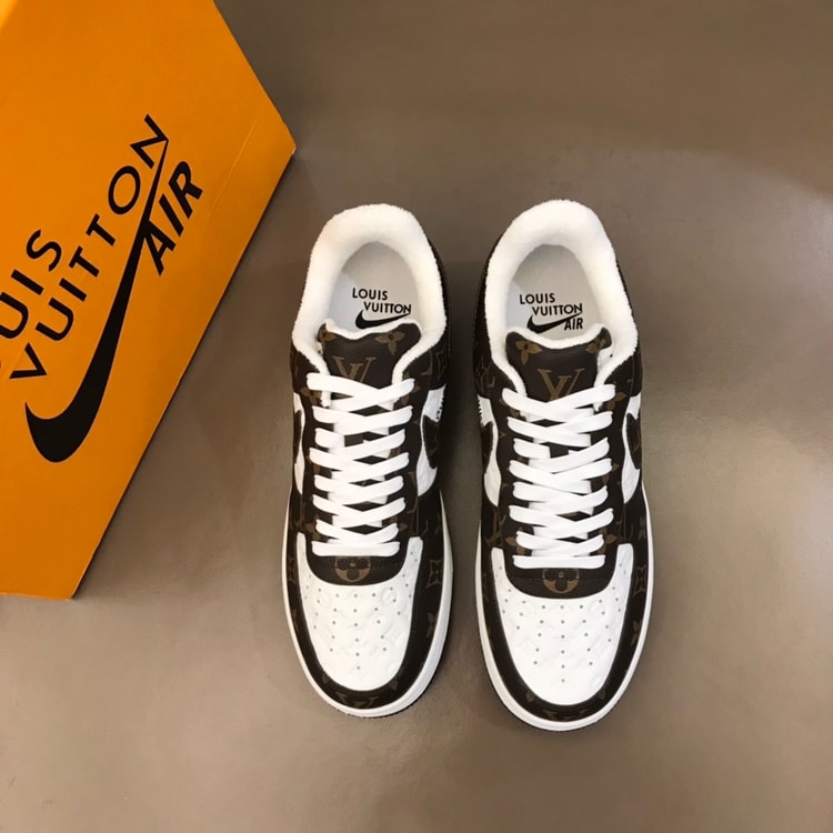 Louis Vuitton And Nike “Air Force 1” By Virgil Abloh Brown-White For Men, Men’s Shoes