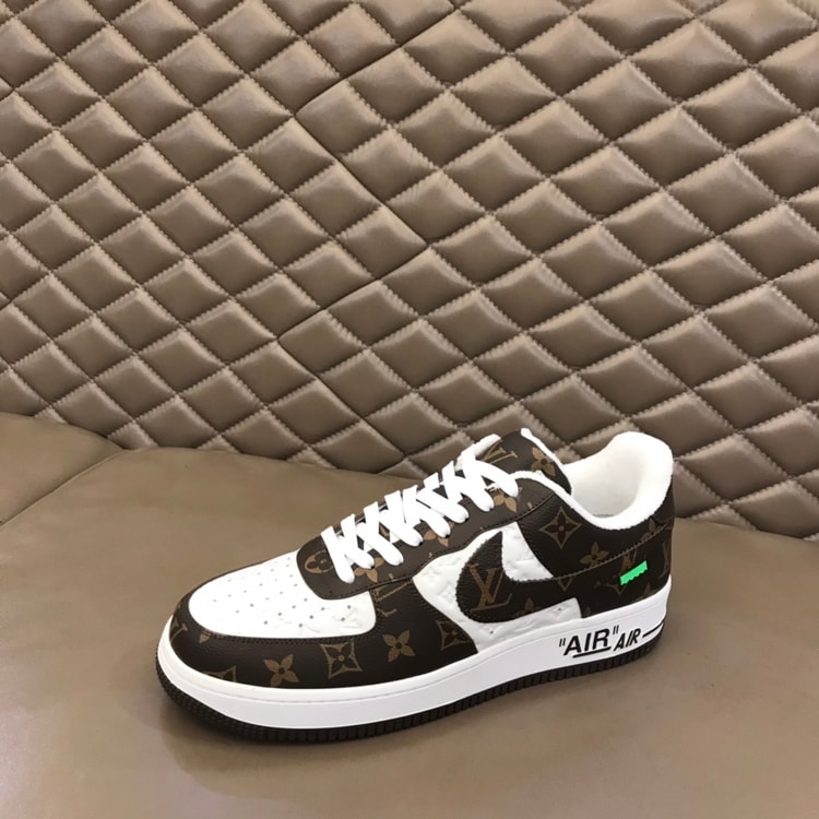 Louis Vuitton And Nike “Air Force 1” By Virgil Abloh Brown-White For Men, Men’s Shoes