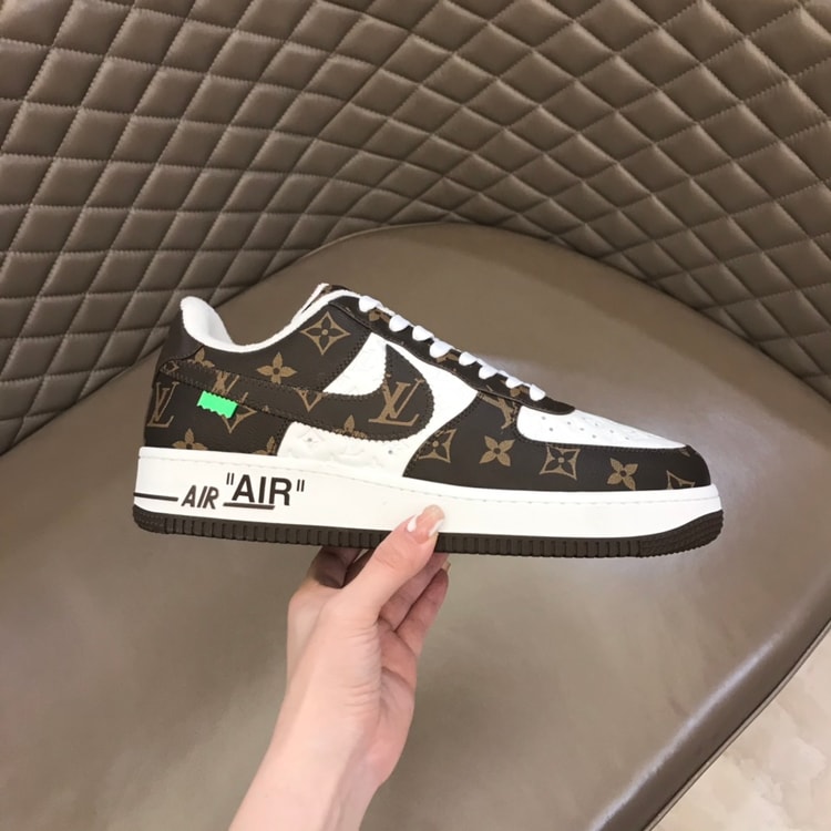 Louis Vuitton And Nike “Air Force 1” By Virgil Abloh Brown-White For Men, Men’s Shoes