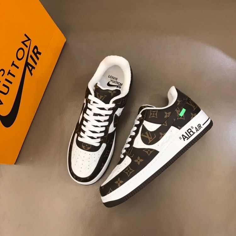 Louis Vuitton And Nike “Air Force 1” By Virgil Abloh Brown-White For Men, Men’s Shoes