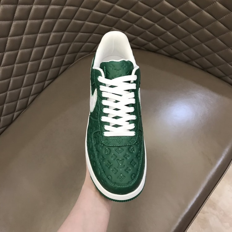 Louis Vuitton x Nike "Air Force 1" By Virgil Abloh in Green and White Sneaker For Men, Men's Shoes